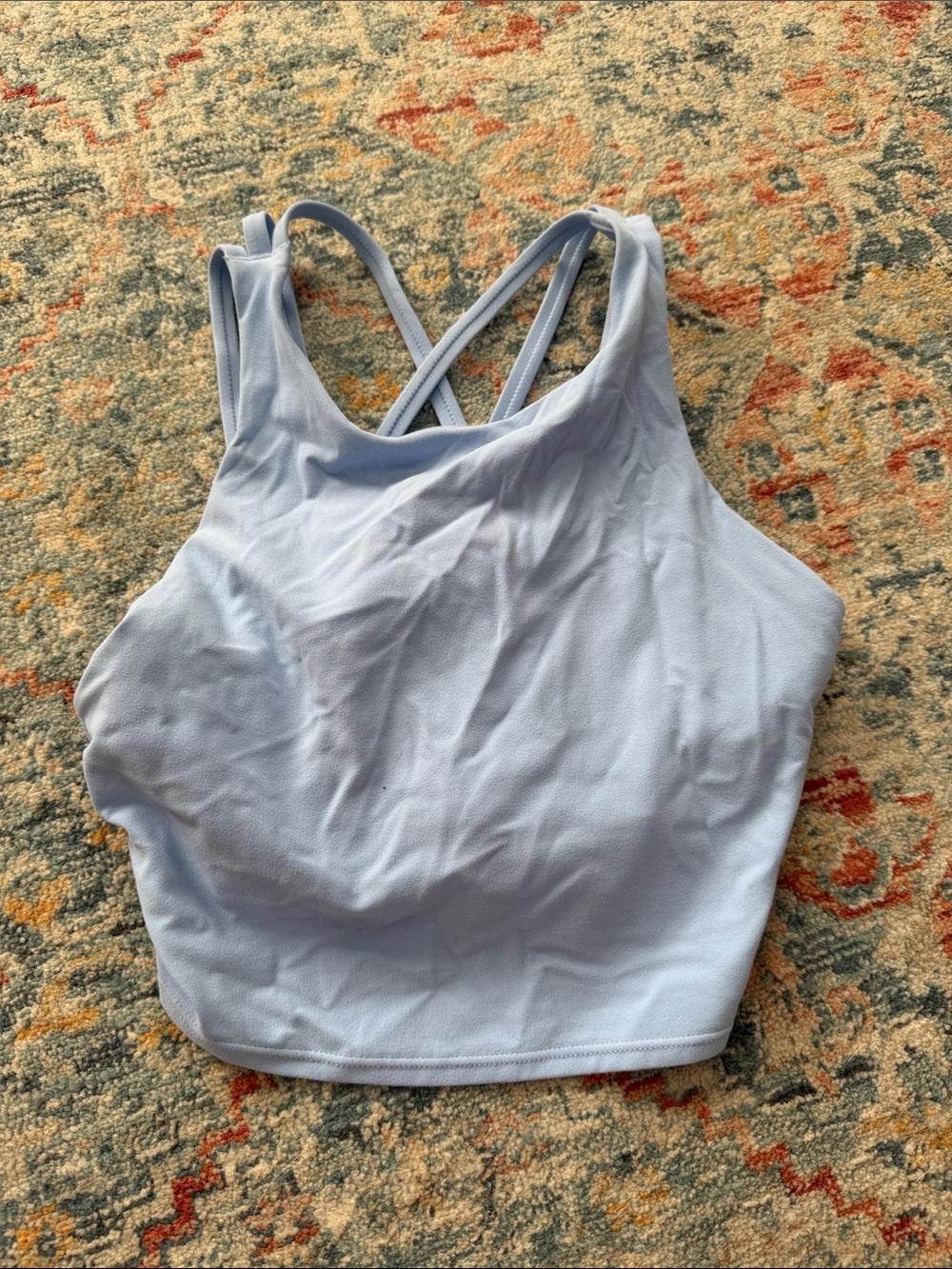 Athleta Light Blue Cross-Back Crop Tank